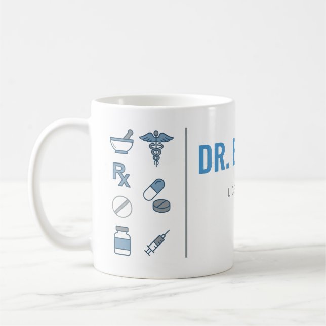 Personlig apotekarmugg | Modern delad layout  Kaffemugg (Vänster)