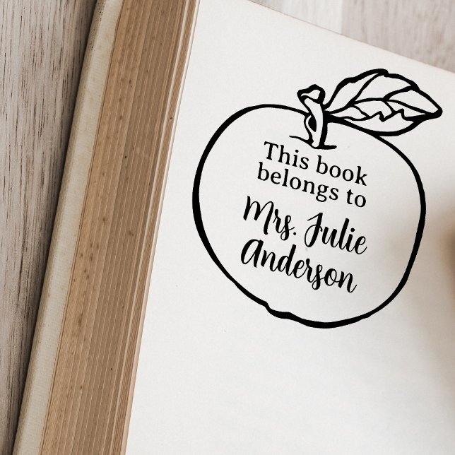 Personlig Apple Bok Frimärke för lärare Stämpel (Skapare uppladdad)