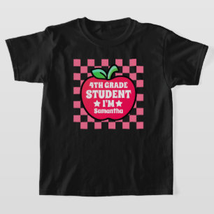 Personlig Apple Fjärde Klass Student Namn T Shirt