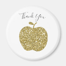 Personlig Apple Magnet for Teacher Faux Guld