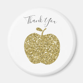 Personlig Apple Magnet for Teacher Faux Guld