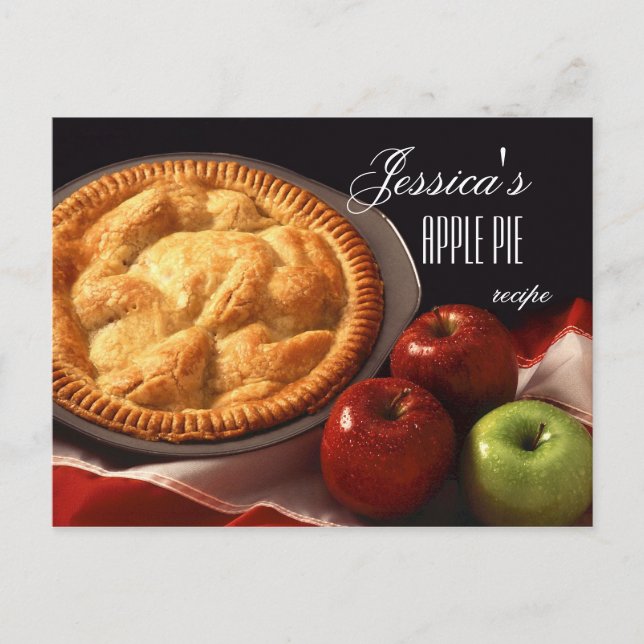 Personlig Apple Paj eller Dessert Recept-vykort fö Vykort (Framsida)
