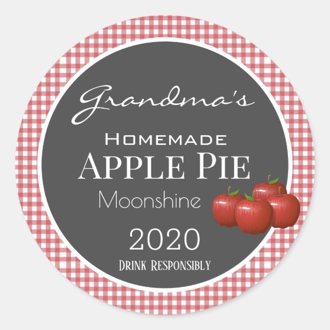 Personlig Apple Paj Moonshine-kontrollerad etikett (Framsida)