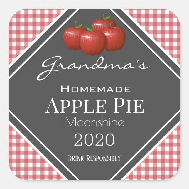 Personlig Apple Paj Moonshine-kontrollerad etikett (Framsida)