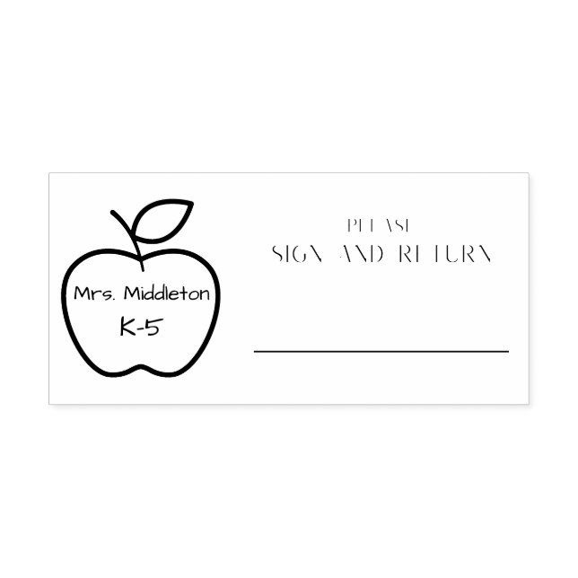 Personlig Apple-signering och retur Stämpel (Tryck)