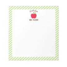 Personlig Apple Teacher Anteckningsblock, Grönt