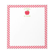 Personlig Apple Teacher Anteckningsblock, Red