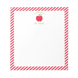 Personlig Apple Teacher Anteckningsblock, Red Anteckningsblock