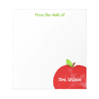 Personlig Apple Teacher Kindergarten Anteckningsbl Anteckningsblock