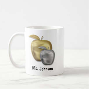 Personlig Apple Teacher Namn Tack Kaffemugg
