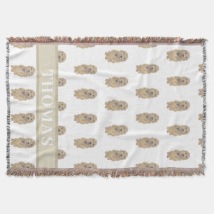 Personlig Apricot Golden Doodle Reversible Filt