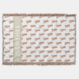 Personlig Apricot Red Golden Doodle Filt