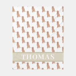 Personlig Apricot Red Golden Doodle Fleecefilt