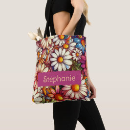 Personlig April Birth Flower Daisy Tygkasse