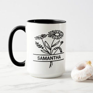 Personlig April Birth Month Flower Mamma Namn Mugg