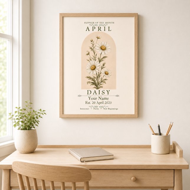 Personlig April Tusenskönas Födelsedagsblomma Affi Poster (Skapare uppladdad)