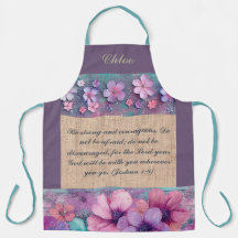 Personlig Apron - Färga Glitter-blommor