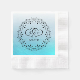 Personlig Aqua Blue Scratches Cocktail Napkin Pappersservett