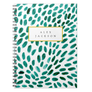 Personlig Aqua Teal Abstrakt Mönster Trendig Anteckningsbok