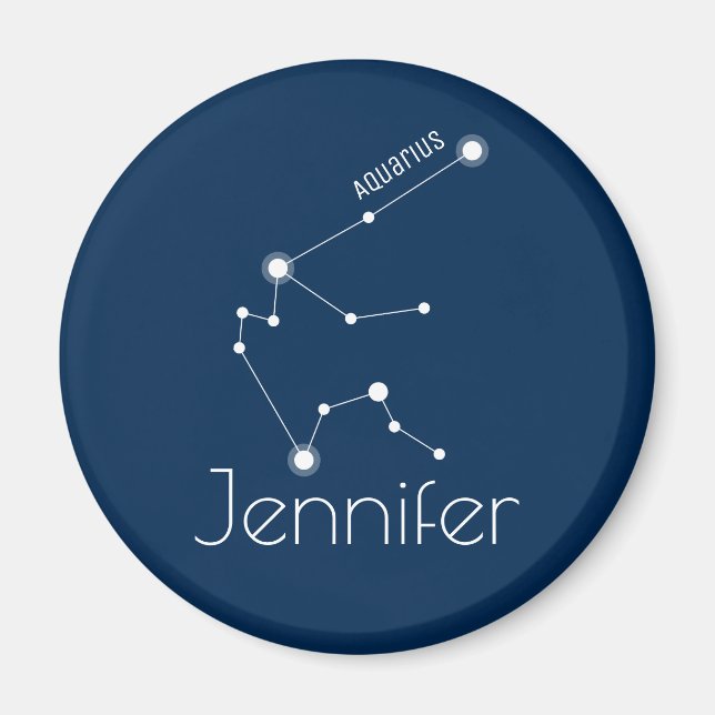 Personlig Aquarius Zodiac Constellation Magnet (Framsidan)