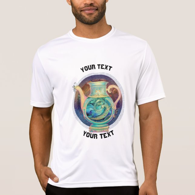 PERSONLIG Aquarius ZODIAC SIGN T Shirt (Framsida)