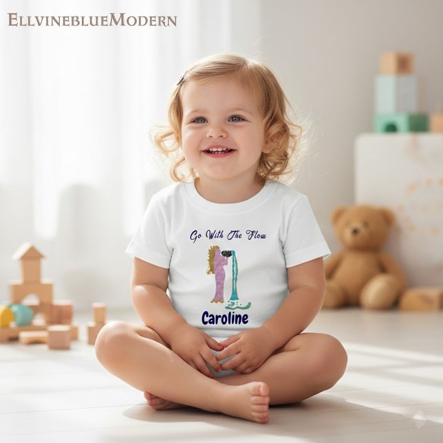 Personlig Aquarius Zodiak Impressionistisk Småbarn T Shirt (Skapare uppladdad)