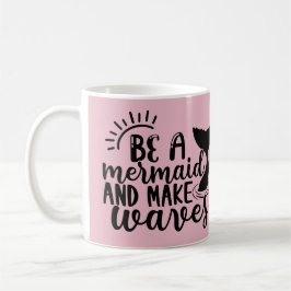 Personlig är en Sjöjungfru och gör Vinkar Rosa Kaffemugg
