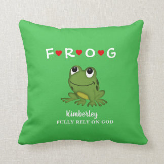 Personlig är helt beroende av Gud Frog Kudde