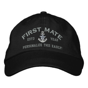 Personlig ÅR och Namn Första Mate Silver Star Broderad Keps