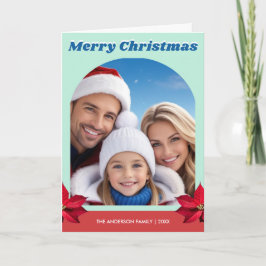 Personlig Arch Family One Photo Modern Groovy Kort