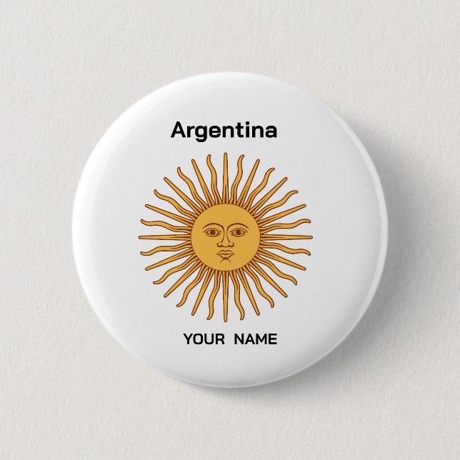 Personlig Argentinsk Sol de Mayo-spänne Knapp (Framsida)