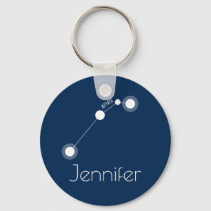 Personlig Aries Zodiac Constellation Nyckelring