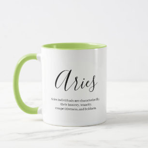 Personlig Aries Zodiac-tecken Namn och spår Mugg