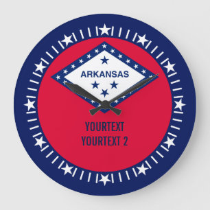 Personlig Arkansas Statlig flagga Design på en Stor Klocka