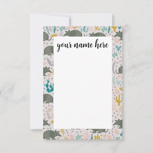 Personlig Armadillo Notecards Tack Kort (Framsida)