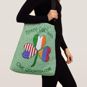 Personlig Armenien Irland USA Shamrock Axelväska