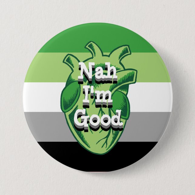 Personlig Aromantiskt AntiValentines Heart Knapp (Framsida)