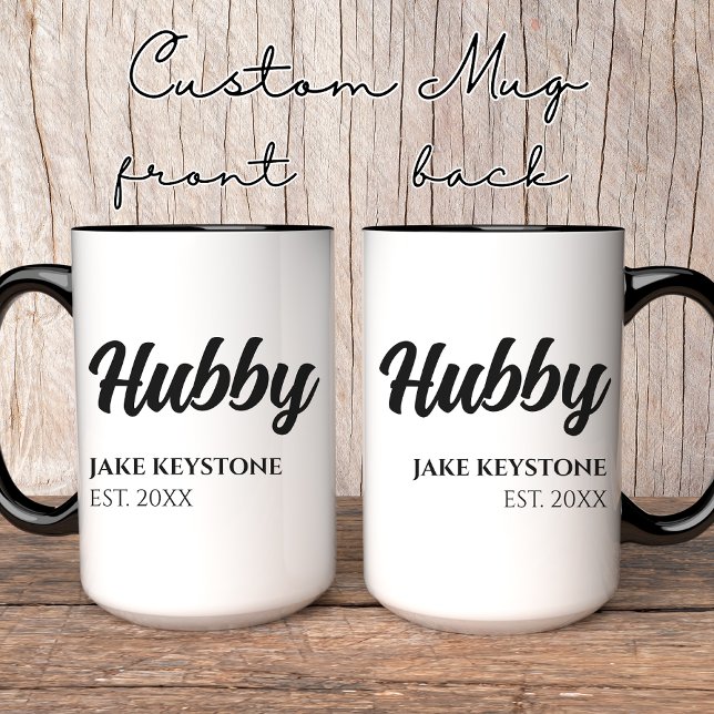 Personlig-årsdagen mugg för make och hustru (marriage gift, newlywed mug, wedding favor mug, engagement gift, personalized husband mug,)