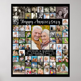 Personlig årsjubileum 64 Fotokollage Poster