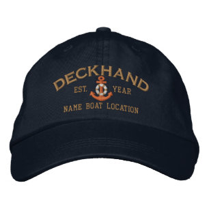 Personlig Årsnamn Deckhands Livräddare Ankare Broderad Keps