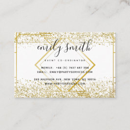 Personlig Art Deco-Affärskorten Guld Glitter Visitkort