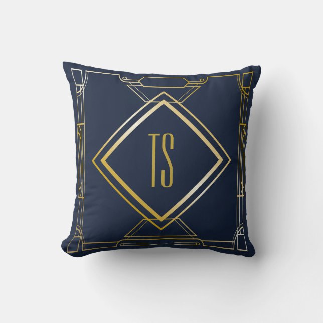 Personlig Art Deco Cushion / Pillow Kudde (Framsida)