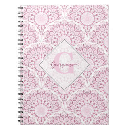 Personlig Art Deco Rosa Confetti Snöre Mandala Anteckningsbok