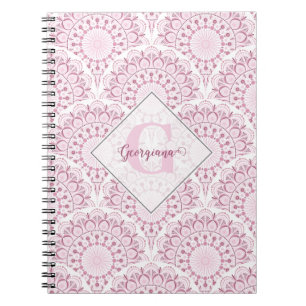 Personlig Art Deco Rosa Confetti Snöre Mandala Anteckningsbok