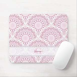 Personlig Art Deco Rosa Confetti Snöre Mandala Musmatta