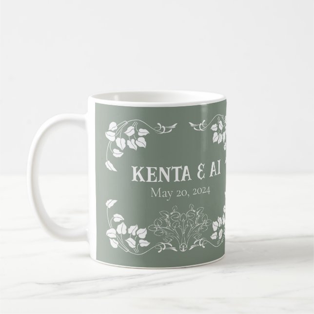 Personlig Art nouveau Kaffemugg (Vänster)