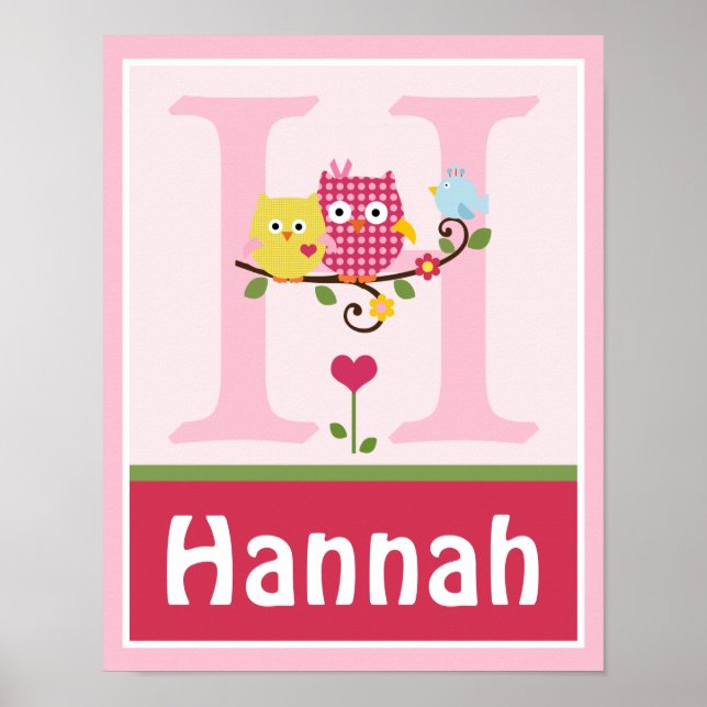 Personlig Art Poster i lycklig Träd 2-Ugglan (Framsidan)