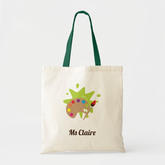 Personlig Art Teacher Tote bags Tygkasse (Framsidan)