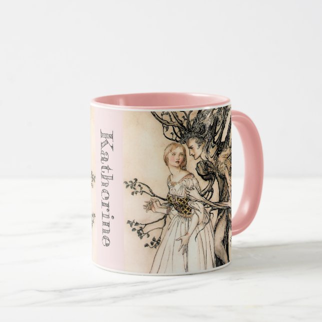 Personlig Arthur Rackham Old Woman in Wood Mugg (Framsida höger)