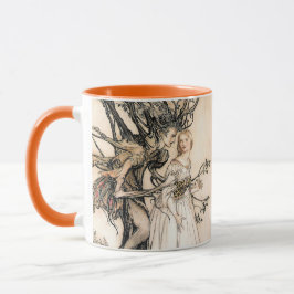 Personlig Arthur Rackham Old Woman in Wood Mugg